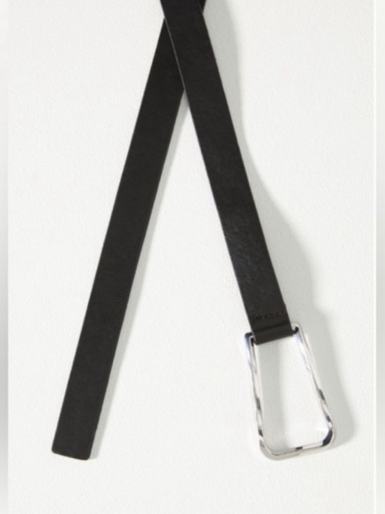 Anthropologie Black Wrap Belt with Silver Buckle - Picture 3 of 8
